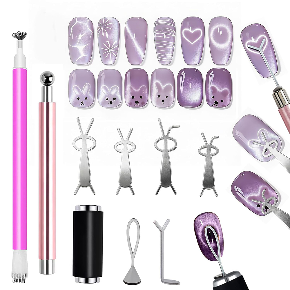 10Pcs Cat Eye Nail Magnet Set  - Sanding Stick Set ulasan dan harga