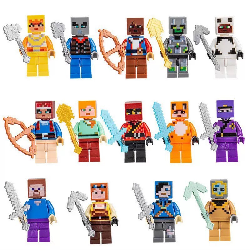 30/60pcs Cartoon Minecraft Bui - Model Kit Bandai ulasan dan harga